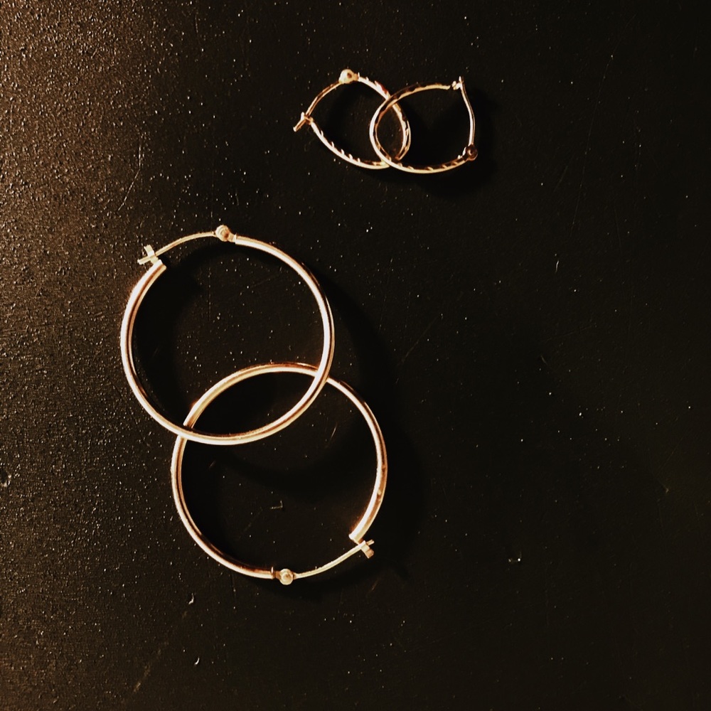 14k Gold hoop earring bundle!